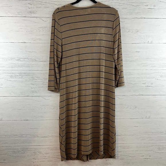 Chico’s Travelers Striped Clip Front Duster Cardigan Size M - Picture 2 of 9